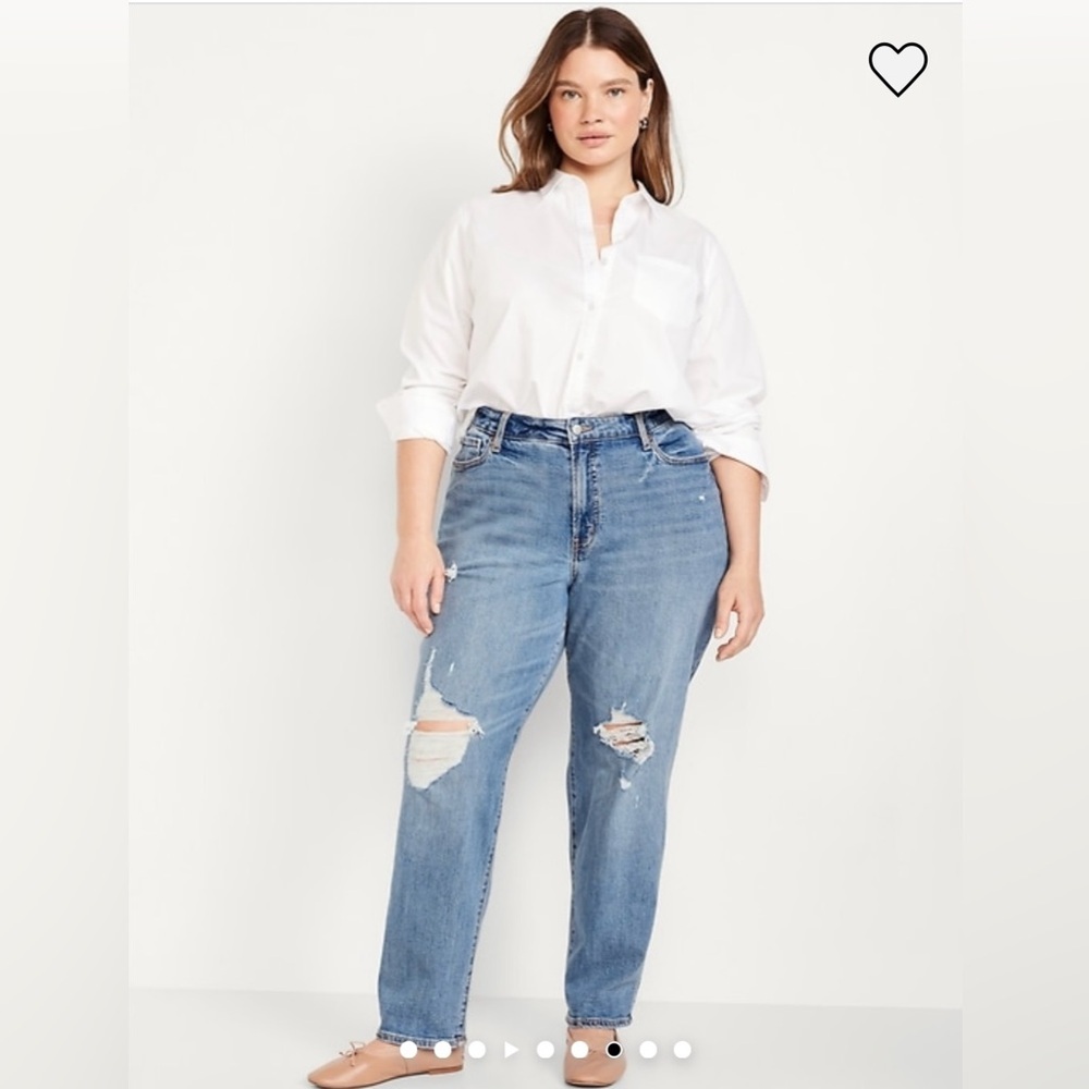 NEW Curvy High Waisted OG Loose Jeans Ripped Medium Wash, Size 16 Tall - Picture 6 of 13